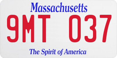 MA license plate 9MT037