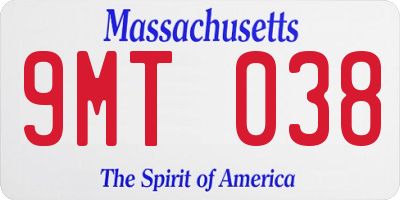 MA license plate 9MT038
