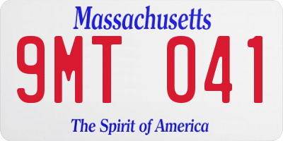 MA license plate 9MT041