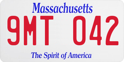 MA license plate 9MT042