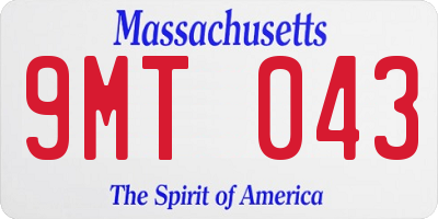 MA license plate 9MT043