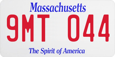 MA license plate 9MT044