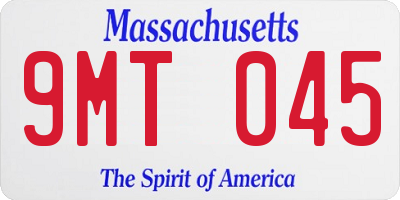 MA license plate 9MT045