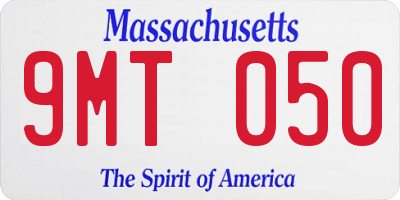 MA license plate 9MT050