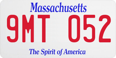 MA license plate 9MT052