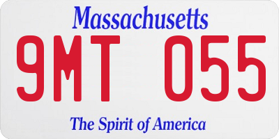 MA license plate 9MT055