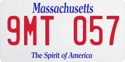 MA license plate 9MT057