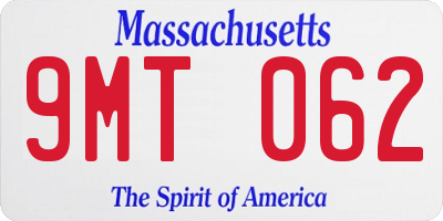 MA license plate 9MT062