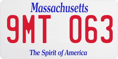 MA license plate 9MT063
