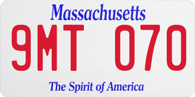 MA license plate 9MT070