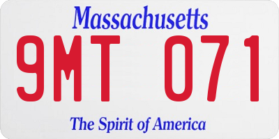 MA license plate 9MT071