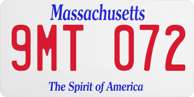 MA license plate 9MT072