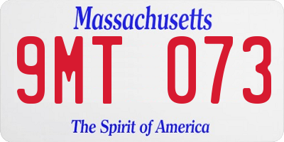 MA license plate 9MT073