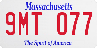 MA license plate 9MT077