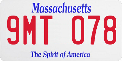 MA license plate 9MT078