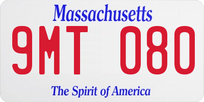 MA license plate 9MT080