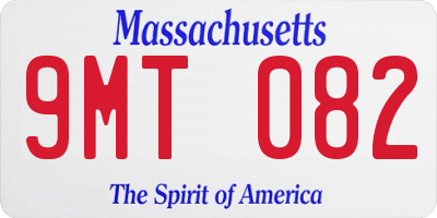 MA license plate 9MT082