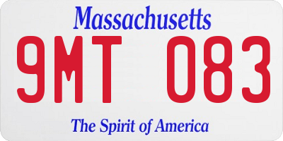 MA license plate 9MT083