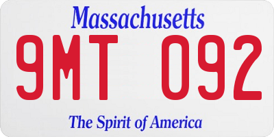 MA license plate 9MT092