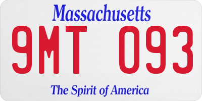 MA license plate 9MT093
