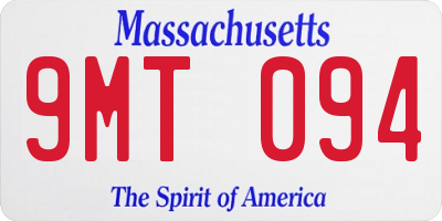 MA license plate 9MT094