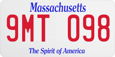 MA license plate 9MT098