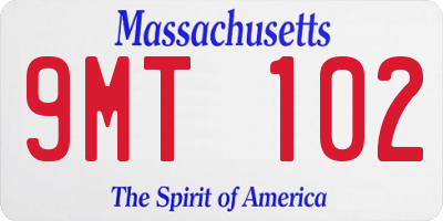 MA license plate 9MT102