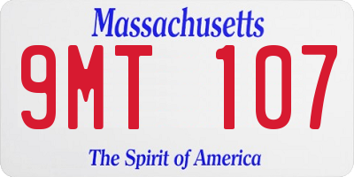 MA license plate 9MT107