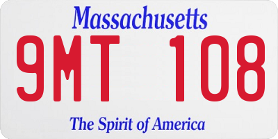 MA license plate 9MT108