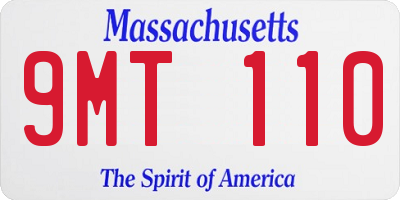 MA license plate 9MT110