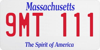 MA license plate 9MT111