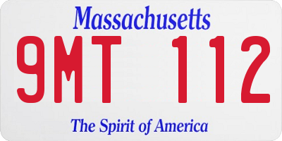 MA license plate 9MT112