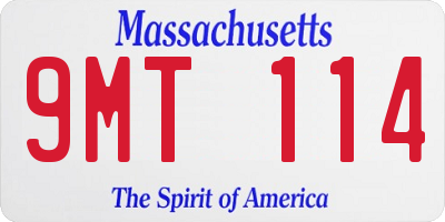 MA license plate 9MT114
