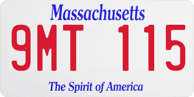 MA license plate 9MT115