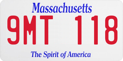 MA license plate 9MT118
