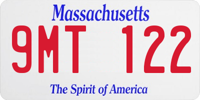 MA license plate 9MT122