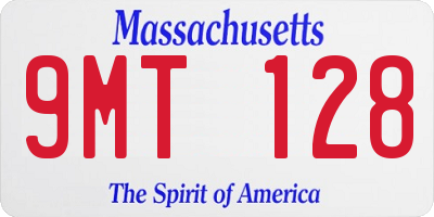 MA license plate 9MT128