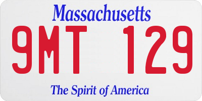 MA license plate 9MT129