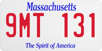 MA license plate 9MT131