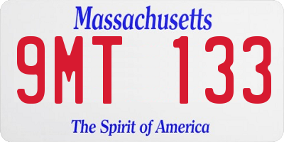 MA license plate 9MT133