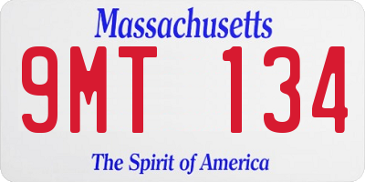 MA license plate 9MT134