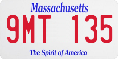 MA license plate 9MT135