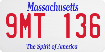 MA license plate 9MT136