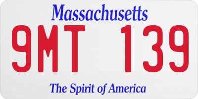 MA license plate 9MT139