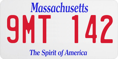 MA license plate 9MT142