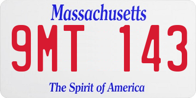 MA license plate 9MT143