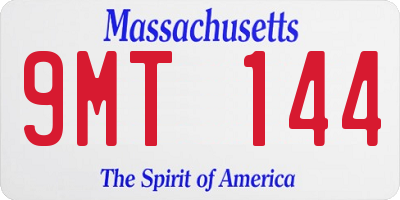 MA license plate 9MT144