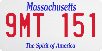MA license plate 9MT151