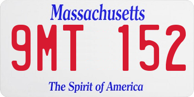 MA license plate 9MT152
