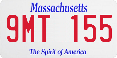 MA license plate 9MT155